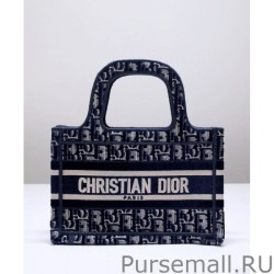 7 Star Christian Dior Mini Dior Book Tote Dark Blue