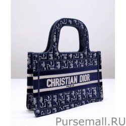 7 Star Christian Dior Mini Dior Book Tote Dark Blue