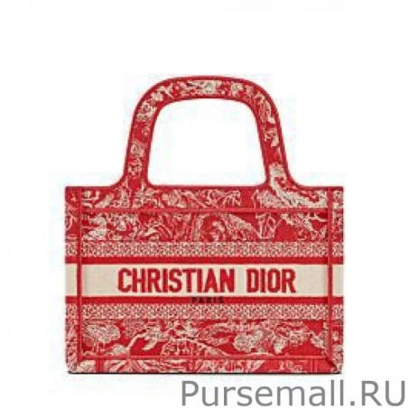 Knockoff Christian Dior Mini Dior Book Tote Red
