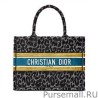 Knockoff Christian Dior Small Book Tote Velvet Mizza Embroidery Gray