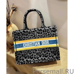 Knockoff Christian Dior Small Book Tote Velvet Mizza Embroidery Gray