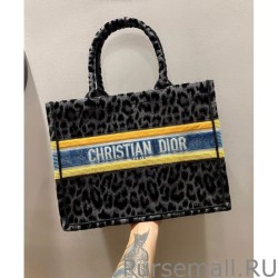 Knockoff Christian Dior Small Book Tote Velvet Mizza Embroidery Gray