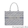 High Christian Dior Small Book Tote With Dior Oblique Embroidery Gray