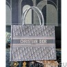 High Christian Dior Small Book Tote With Dior Oblique Embroidery Gray