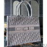 High Christian Dior Small Book Tote With Dior Oblique Embroidery Gray