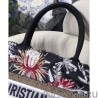 Designer Christian Dior Small Camouflage Embroidered Canvas Book Tote Bag Black