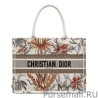 Inspired Christian Dior Small Camouflage Embroidered Canvas Book Tote Bag White