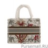 Inspired Christian Dior Small Camouflage Embroidered Canvas Book Tote Bag White