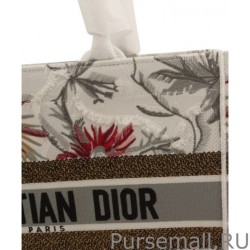 Inspired Christian Dior Small Camouflage Embroidered Canvas Book Tote Bag White