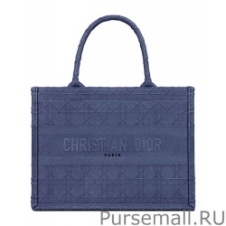 Designer Christian Dior Small Dior Book Tote Bag Dark Blue