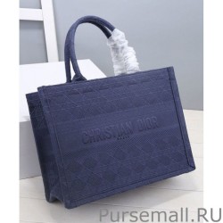 Designer Christian Dior Small Dior Book Tote Bag Dark Blue