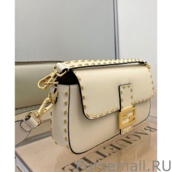 Copy Fendi Baguette Leather Bag 8BR600 Cream