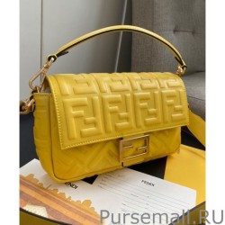 Copy Fendi Baguette Leather Bag 8BR600 Yellow