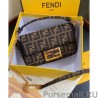 Knockoff Fendi Mini Baguette Fabric Bag 8BS0171 Coffee