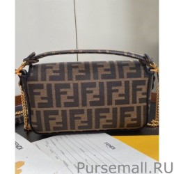 Knockoff Fendi Mini Baguette Fabric Bag 8BS0171 Coffee