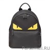 High Fendi Bag Bugs Leather Backpack Black