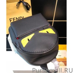 High Fendi Bag Bugs Leather Backpack Black