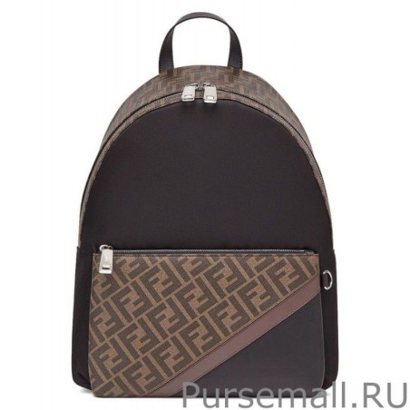 Top Fendi Nylon Backpack 7VZ042 Coffee