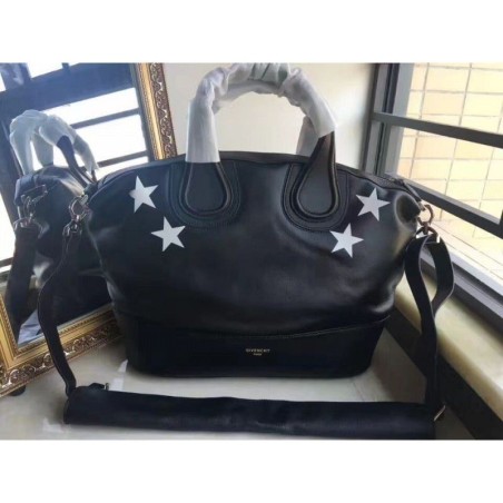 Top Quality Givenchy Stars Debossed Nightingale Bag Black