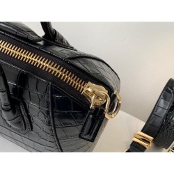 Top Quality Givenchy Antigona Crocodile Pattern Tote Handle Bag Black