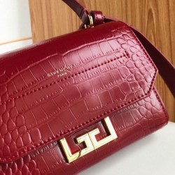 Replicas Givenchy Eden Mini Crocodile Pattern Bag Claret