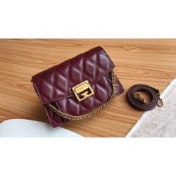 1:1 Mirror Givenchy GV3 Bag Diamond Quilted Leather Claret