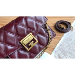1:1 Mirror Givenchy GV3 Bag Diamond Quilted Leather Claret