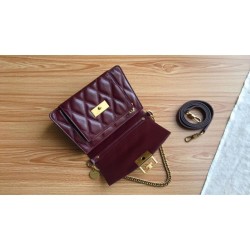 1:1 Mirror Givenchy GV3 Bag Diamond Quilted Leather Claret