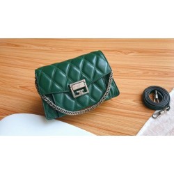 Knockoff Givenchy GV3 Bag Diamond Quilted Leather Green