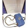 High Quality GG Marmont Denim Mini Bag 446744 Blue