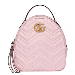 Top Quality GG Marmont Quilted Leather Backpack Bag 476671 Pink