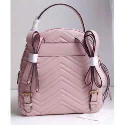 Top Quality GG Marmont Quilted Leather Backpack Bag 476671 Pink