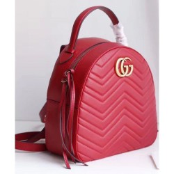 Wholesale GG Marmont Quilted Leather Backpack Bag 476671 Red