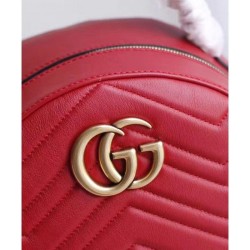 Wholesale GG Marmont Quilted Leather Backpack Bag 476671 Red