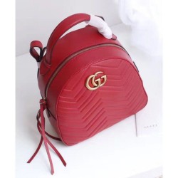 Wholesale GG Marmont Quilted Leather Backpack Bag 476671 Red