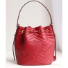 AAA+ GG Marmont Quilted Leather Bucket Bag 476674 Red