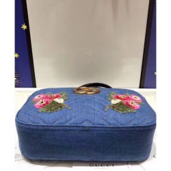 Wholesale GG Marmont Denim Shoulder Bag 447632 Blue