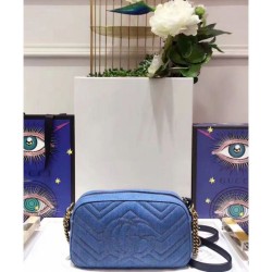 Wholesale GG Marmont Denim Shoulder Bag 447632 Blue