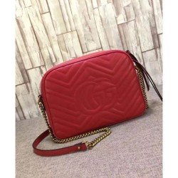 Top Quality GG Marmont Matelasse Shoulder Bag 443499 Red