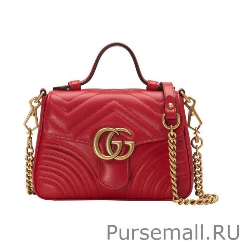 Wholesale GG Marmont mini top handle bag 547260 Red