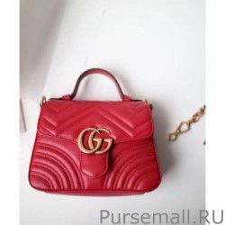 Wholesale GG Marmont mini top handle bag 547260 Red