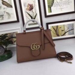 Inspired GG Marmont leather top handle bag 42189 Brown