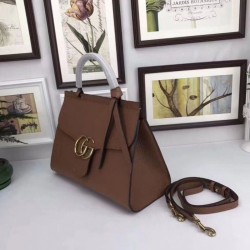 Inspired GG Marmont leather top handle bag 42189 Brown