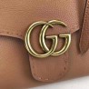 Inspired GG Marmont leather top handle bag 42189 Brown