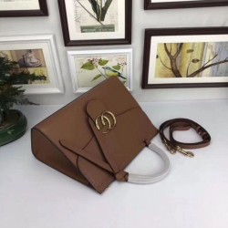 Inspired GG Marmont leather top handle bag 42189 Brown