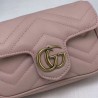 Designer GG Marmont matelasse Leather Super Mini Bag 476433 Pink