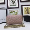 Designer GG Marmont matelasse Leather Super Mini Bag 476433 Pink