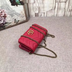 Replica GG Marmont Studs Mini Should Bag 488426 Red