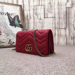 Replica GG Marmont Studs Mini Should Bag 488426 Red