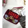 High GG Marmont embroidered velvet bag 443496 Mauve